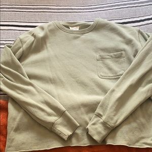Pale green cropped crew neck